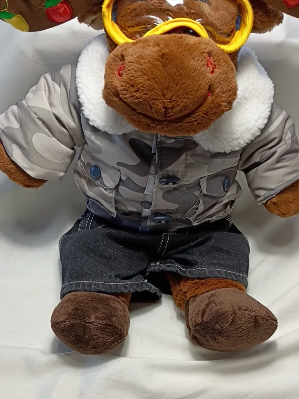 Build A Bear Hal Christmas Moose Plush Lights On Antlers Googles Jacket Pants